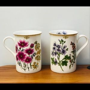 2 Stechcol coffee tea cup floral Gracie Bine China